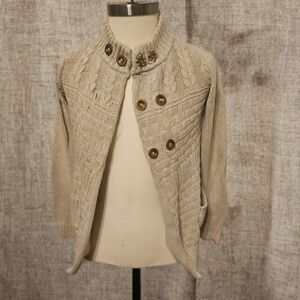 Kaisley Beige Knit Cardigan with Button Accents